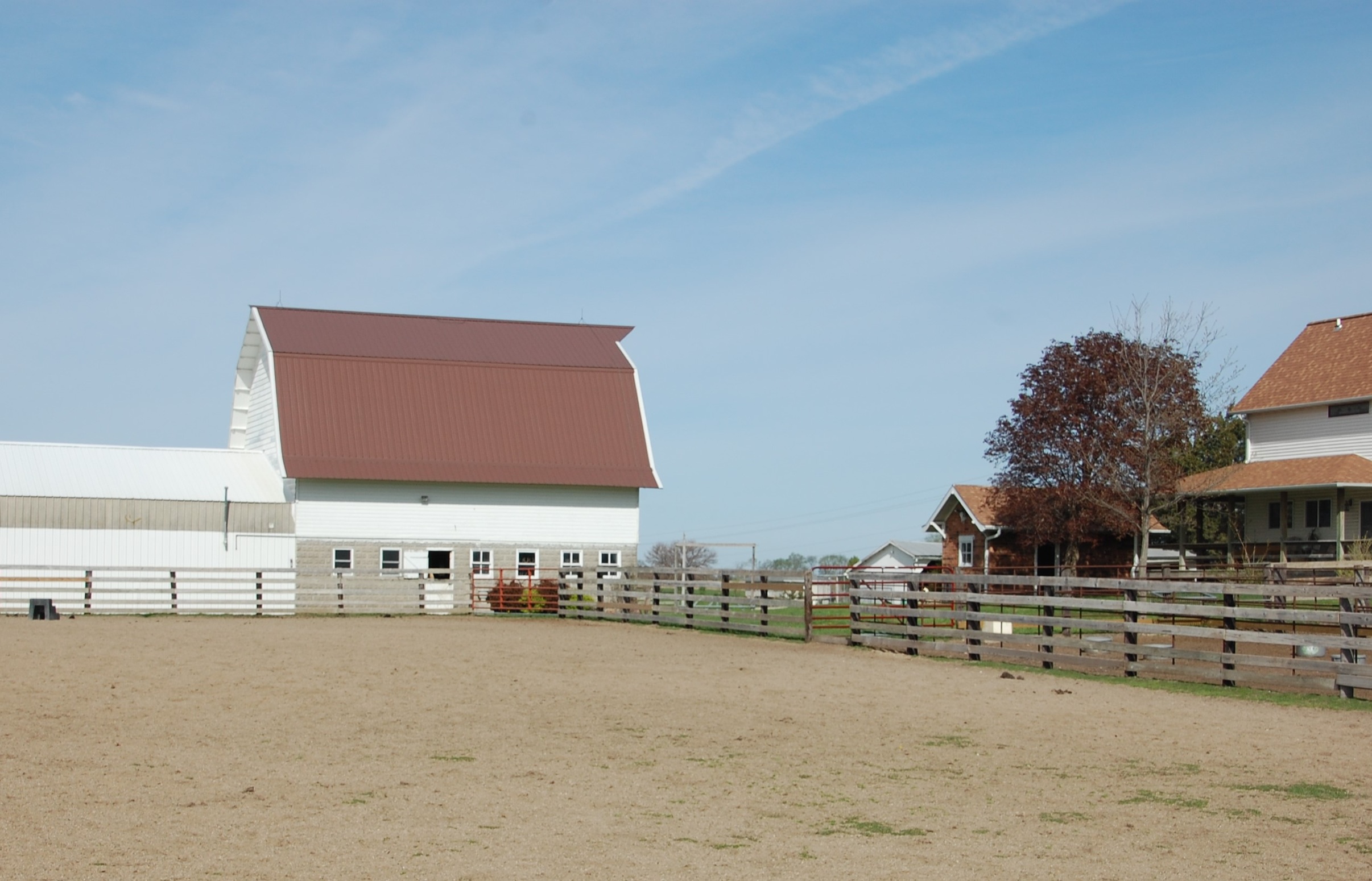 Arena barn and house from east cropped
